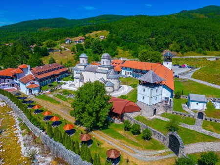 Mileseva monastery in Serbia during a sunny day