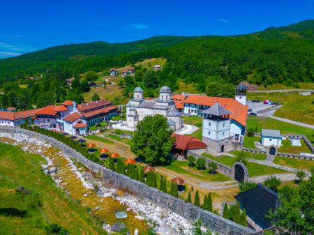 Mileseva monastery in Serbia during a sunny day