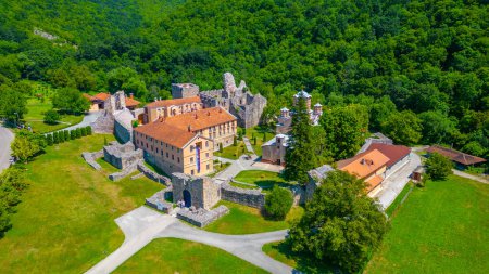 Ravanica monastery in Serbia during a sunny day