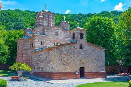 Ravanica monastery in Serbia during a sunny day