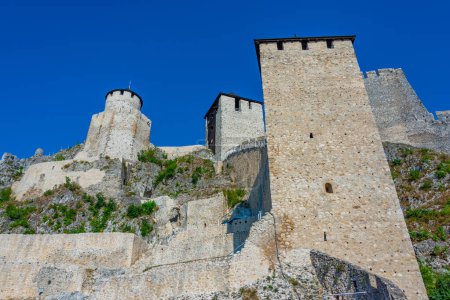Famosa fortaleza de Golubac en Serbia durante el verano