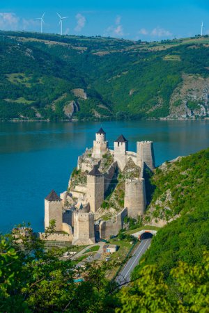 Famous Golubac fortress in Serbia during summer