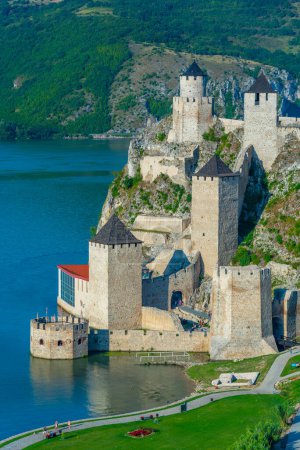Famous Golubac fortress in Serbia during summer