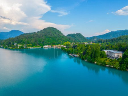 Rivage du lac de Bled en Slovénie