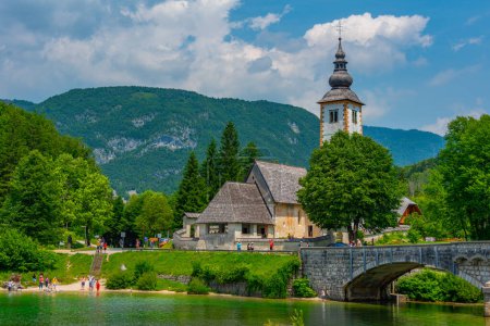 Church at Ribcev Laz near lake Bohinj in Slovenia