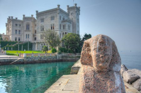 Sphinx statue at the Castel di Miramare in Italian town Trieste