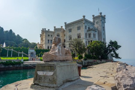 Sphinx statue at the Castel di Miramare in Italian town Trieste