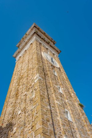 Belltower of the Cathedral of San Giorgio in Slovenian town Piran