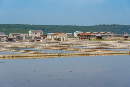 Industrial facilities at the Secovje Saltpans Nature Park in Slovenia