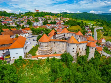 Panorama view of Zuzemberk castle in Slovenia