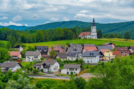 Zuzemberk town in Slovenia during a cloudy day
