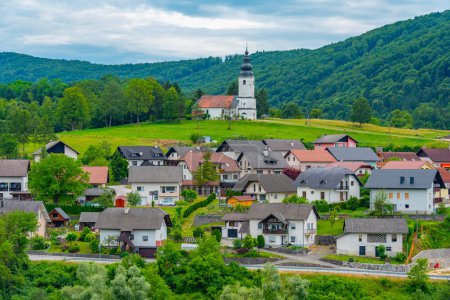 Zuzemberk town in Slovenia during a cloudy day