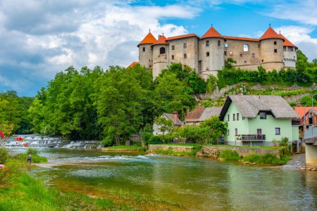Panorama view of Zuzemberk castle in Slovenia