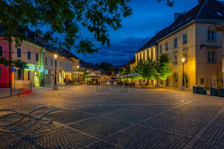 Photo for Sunset view of the Glavni trg square in Slovenian town Novo Mesto - Royalty Free Image