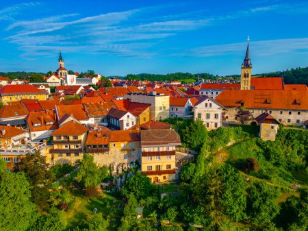Vista aérea de Novo Mesto en Eslovenia
