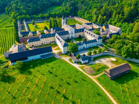 Aerial view of Pleterje Carthusian Monastery in Slovenia