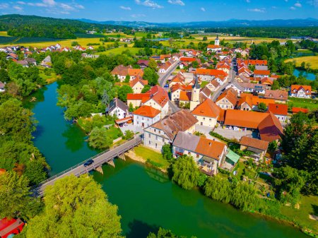 Photo for Aerial view of Kostanjevica na Krki in Slovenia - Royalty Free Image