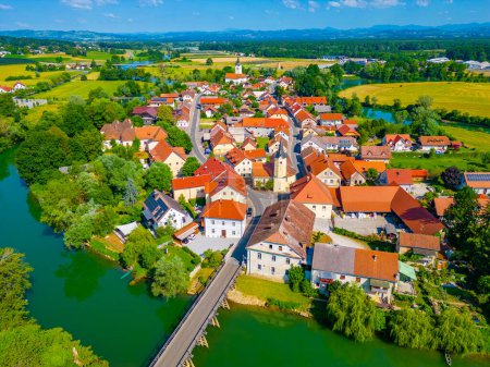Photo for Aerial view of Kostanjevica na Krki in Slovenia - Royalty Free Image