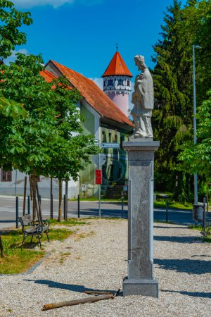 Statue of Saint John of Nepomuk in Brezice, Slovenia