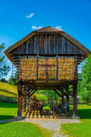 Corn stand at Rogatec Open-Air Museum in Slovenia