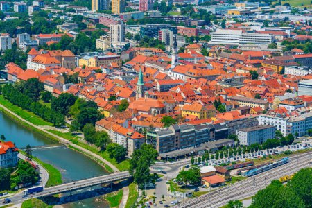 Vue aérienne de la ville slovène Celje