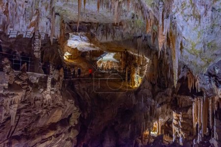 Formaciones geológicas en la cueva de Postojna en Eslovenia