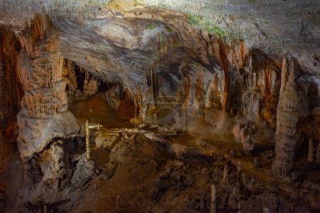 Geological formations at Postojna cave in Slovenia