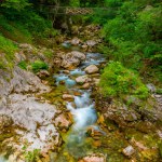 Tolmin gorge during a summer morning in Slovenia