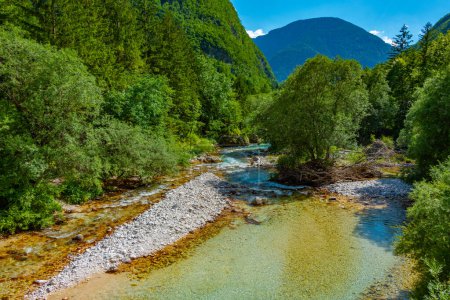 Téléchargez les photos : Journée d'été à la rivière Soca en Slovénie - en image libre de droit