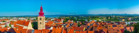 Aerial view of downtown of Slovenian town Ptuj