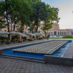 Yerevan, Armenia, September 4, 2023: Fountains at the Yerevan 2750th Anniversary Park in Armenia