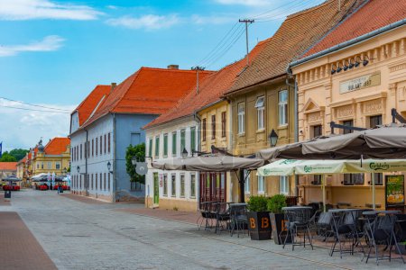 Photo for Osijek, Croatia, July 2, 2023: People are enjoying summer day in the old town of Osijek, Croatia - Royalty Free Image