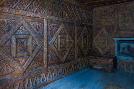 Photo for Akhaltsikhe, Georgia, September 9, 2023: Carved chamber inside of the Rabati castle in Akhaltsikhe - Royalty Free Image