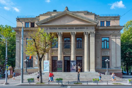 Photo for Chisinau, Moldova, August 23, 2023: Mihai Eminescu National theatre in Moldovan capital Chisinau - Royalty Free Image