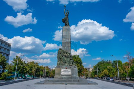 Photo for Chisinau, Moldova, August 23, 2023: Monument to the Heroes of the Leninist Komsomol in Chisinau, Moldova - Royalty Free Image