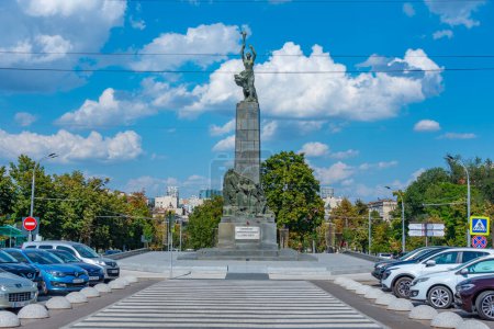 Photo for Chisinau, Moldova, August 23, 2023: Monument to the Heroes of the Leninist Komsomol in Chisinau, Moldova - Royalty Free Image