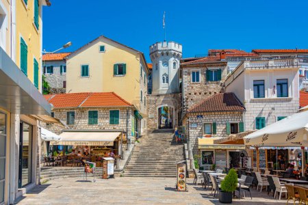 Photo for Herceg Novi, Montenegro, July 4, 2023: Sahat Kula tower in the old town of Herceg Novi, Montenegro - Royalty Free Image