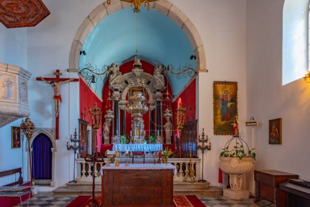 Foto de Perast, Montenegro, 4 de julio de 2023: Interior de la Iglesia de San Nicolás en Perast, Montenegro - Imagen libre de derechos
