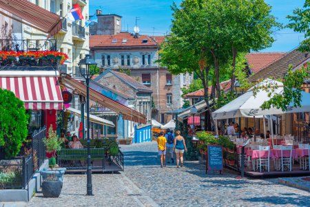Foto de Belgrado, Serbia, 30 de julio de 2023: Skadarska street in Belgrade, serbia. - Imagen libre de derechos