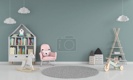 Foto de Interior de la habitación de los niños con espacio de copia, representación 3D - Imagen libre de derechos