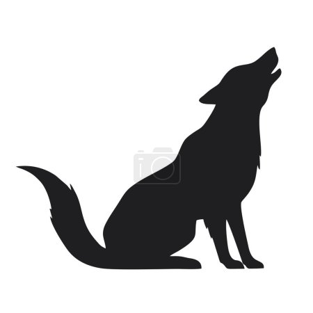 Ilustración de Vector icono atención lobo signo. Stock ilustración peligro lobo símbolo - Imagen libre de derechos