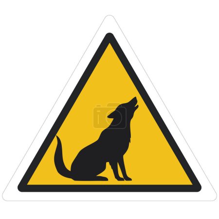 icône vectorielle attention signe de loup. Illustration du stock danger loup symbole