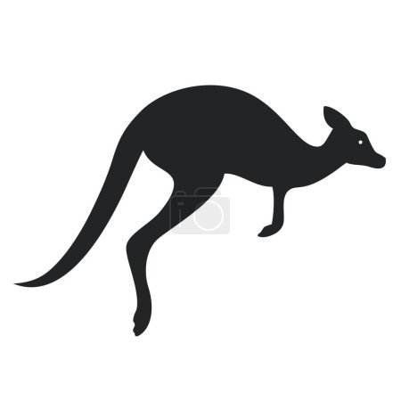 icône vectorielle silhouette kangourou. Illustration de stock kangourou signe symbole clipart