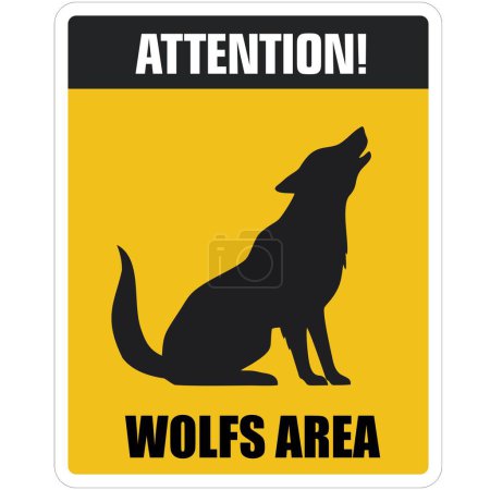 Vektor-Symbol Aufmerksamkeit Wolf Zeichen. Bestandsaufnahme Gefahr Wolf Symbol