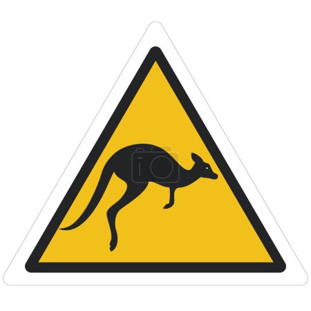 icône vectorielle kangourou panneau routier. Illustration de stock kangourou symbole clipart