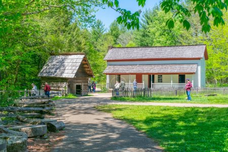 Photo for Cades Cove, Tennessee, United States, April 24, 2023: Horizontal shot of a GSMNP ranger Station at the Cades Cove Campground. - Royalty Free Image