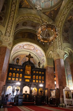 Foto de ALBA IULIA, RUMANIA - 26 DE MAYO DE 2023: Vista interior de la Catedral de la Coronación en Alba Iulia. Dedicado a la Santísima Trinidad y fue construido con el apoyo de la Casa Real de Rumanía - Imagen libre de derechos