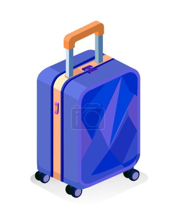 Illustration for Suitcase,luggage for traveling in a modern fashionable style on a white isolated background - Royalty Free Image