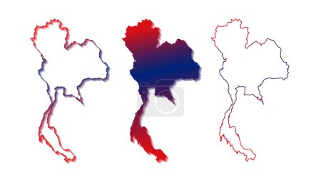 Téléchargez les illustrations : Thailand carte carte de thailand vecteur carte vectorielle - en licence libre de droit