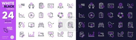 Illustration for 5g phone, Computer mouse and Quick tips line icons for website, printing. Collection of Dollar rate, Fake information, Time management icons. Coronavirus, Touch screen. Bicolor outline icon. Vector - Royalty Free Image